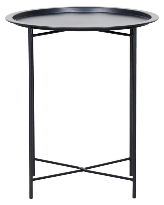 Sidebord sort stål Ø46,8 cm - Sunlife